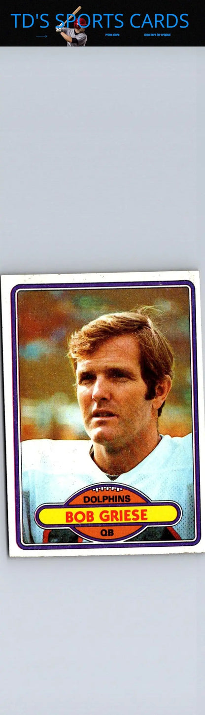 Bob Griese 1980 Topps #35 trading card for football card collectors