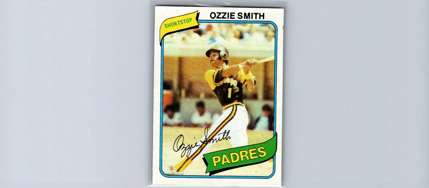 Ozzie Smith baseball card from 1980 Topps #393 featuring Ozzie Smith in collectible condition