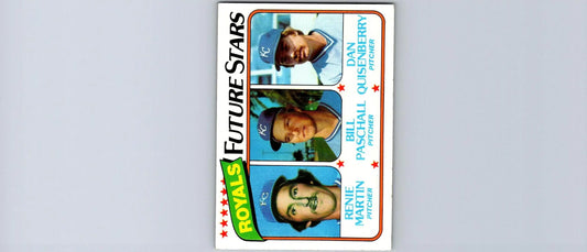 Baseball card of Royals Future Stars featuring Dan Quisenberry and two players