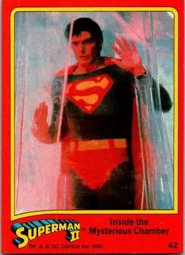 Original gloss Topp’s Superman trading card featuring Mysterious Chamber scene from Superman II