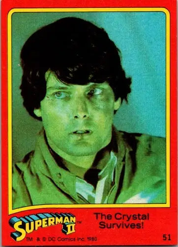 Original gloss Topps Superman trading card 1980 Superman II Crystal Survives NM-MT
