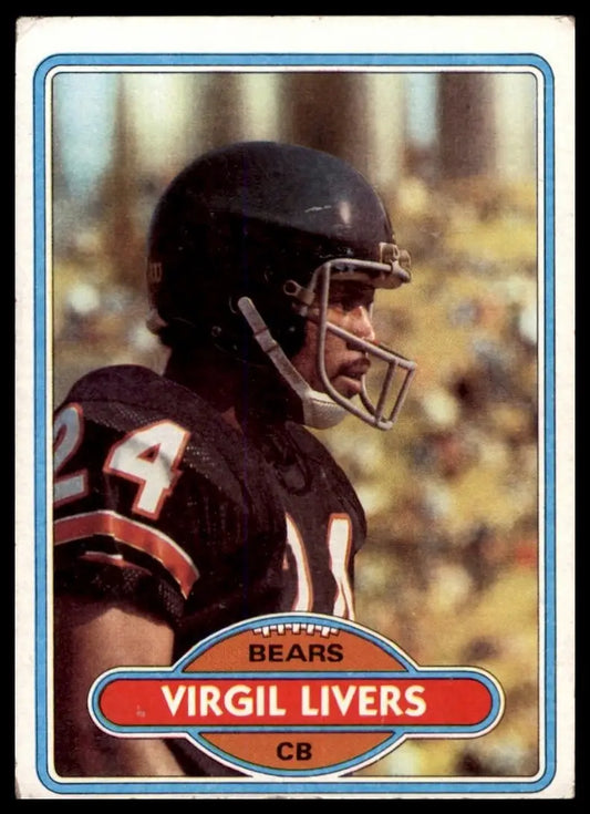 1980 Topps Virgil Livers #402 Chicago Bears Football Card NFL Sports - Football Card