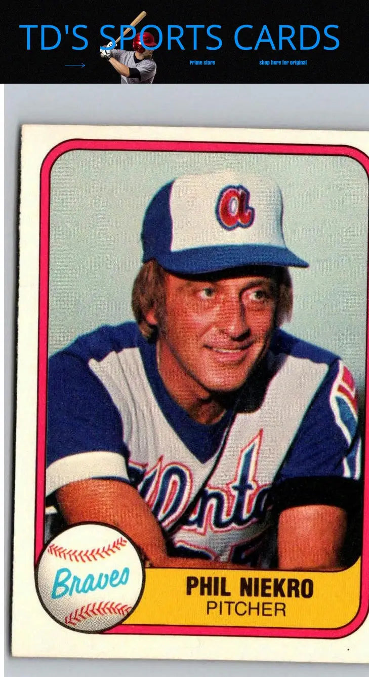 1981 Fleer Phil Niekro baseball card featuring pitcher Phil Niekro in collectible condition
