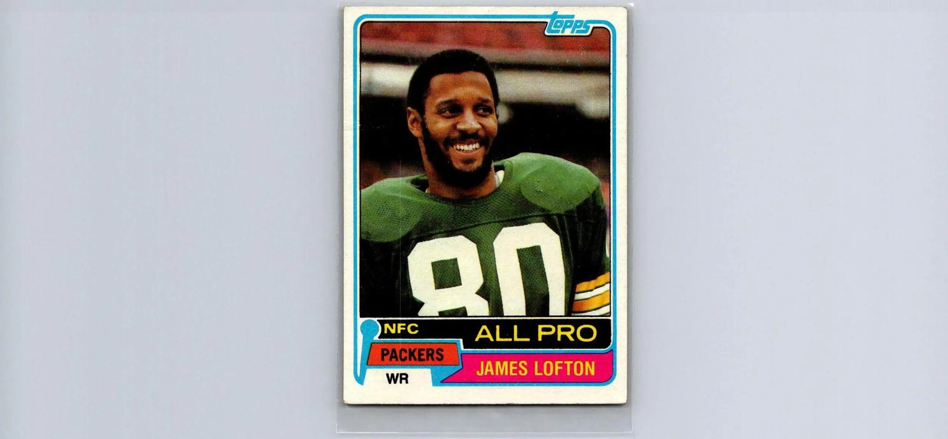 James Lofton football card from the 1981 Topps trading cards collection