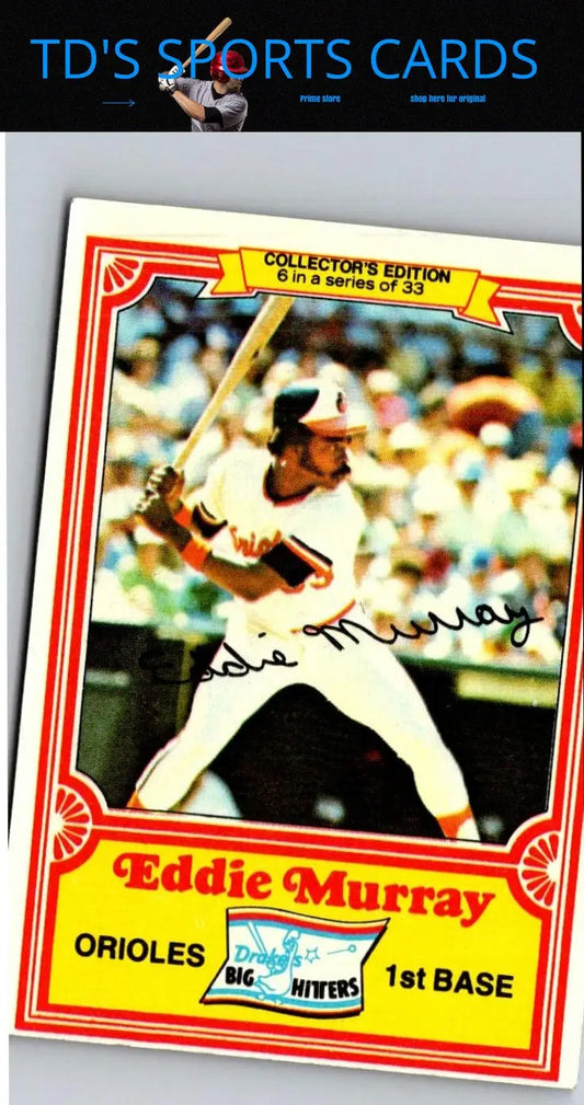 Vintage Eddie Murray baseball trading card from 1981 Topps Big Hitters series