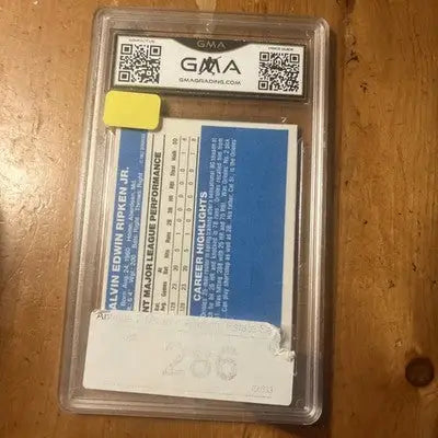 Graded 1982 Donruss Cal Ripken Jr. baseball card GMA 9 RC featuring Cal Ripken