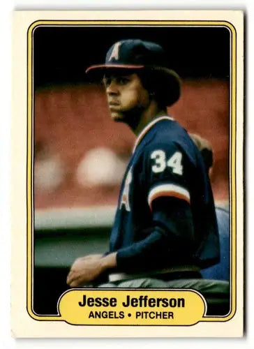 Original gloss Jesse Jefferson California Angels baseball card from 1982 Fleer series