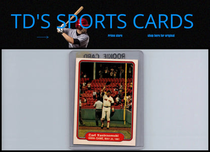 Carl Yastrzemski rookie card from 1982 Fleer #633 baseball trading cards