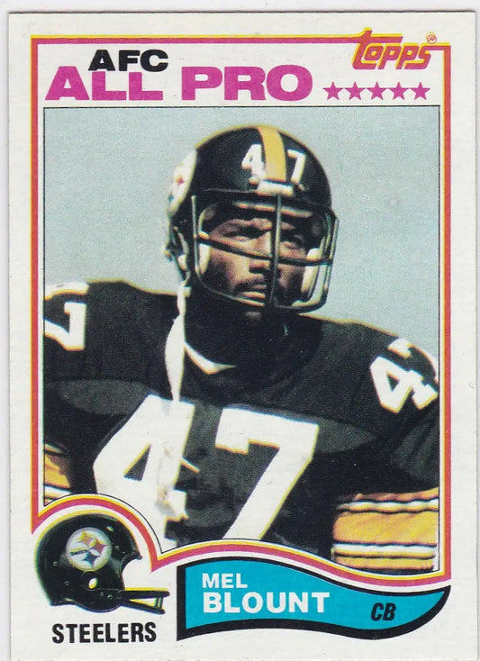 Mel Blount 1982 Topps #203 All Pro football card for Pittsburgh Steelers fans