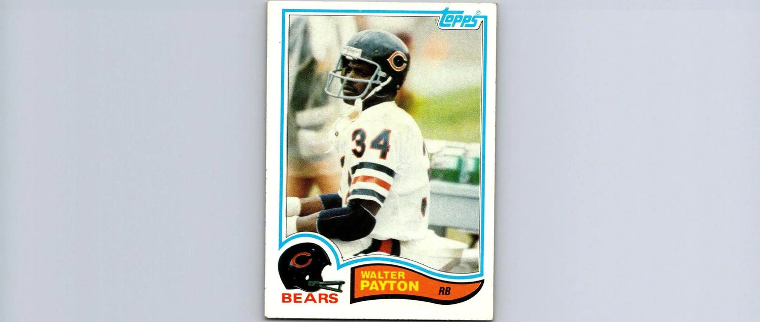 Walter Payton 1982 Topps #302 trading card showcasing the legendary football player