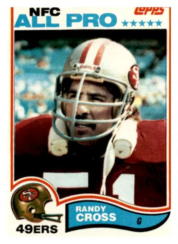Randy Cross 1982 Topps #481 football card in excellent condition for 49ers collectors