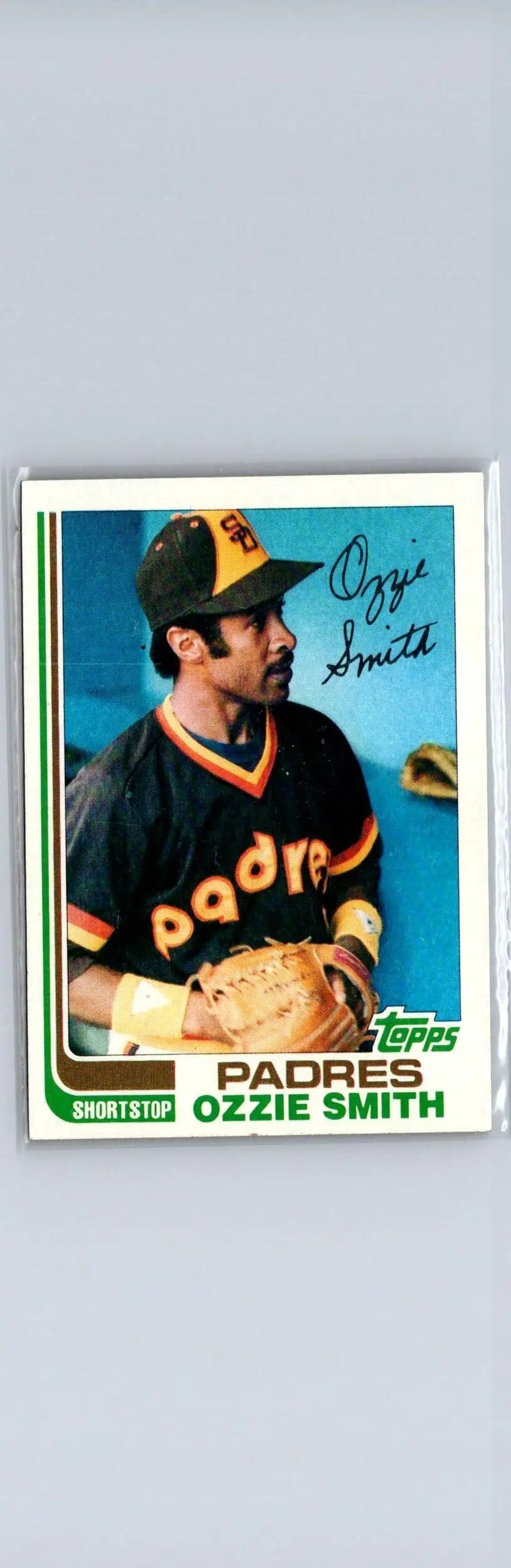 Ozzie Smith baseball card from 1982 Topps #95 in a collectible sports trading card collection