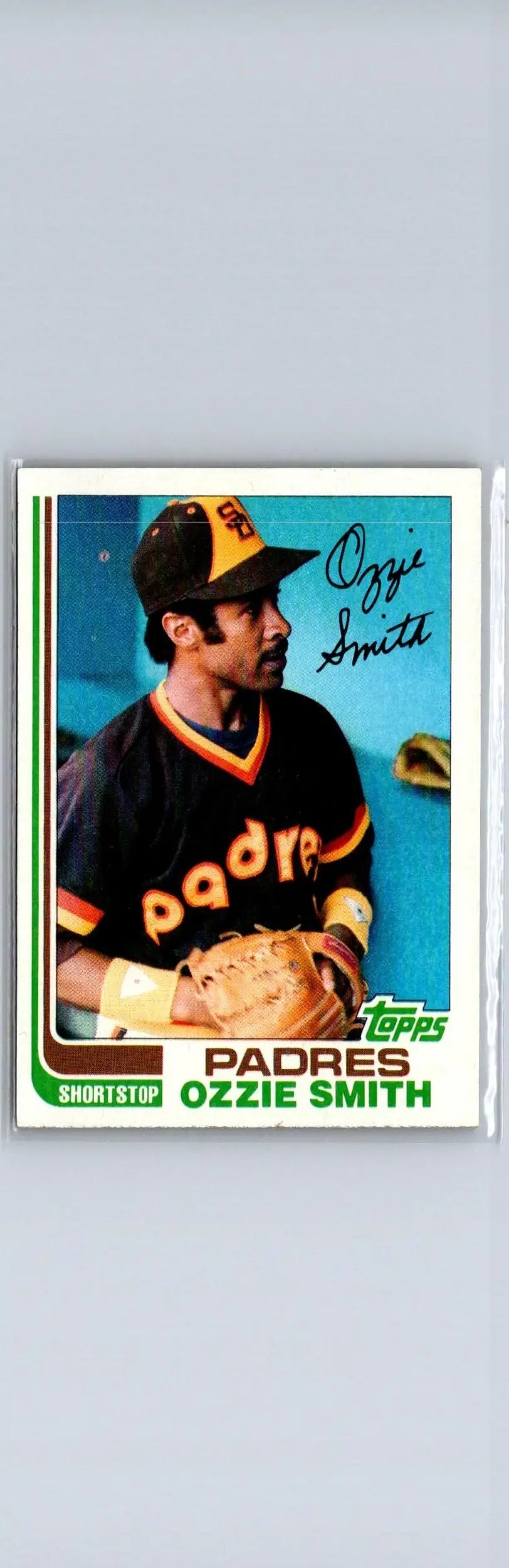 Ozzie Smith baseball card from 1982 Topps #95 featuring Ozzie Smith in vintage collectible style