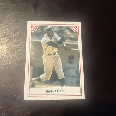 Hank Aaron baseball card from 1983 TCMA The Hank Aaron Story sports trading card