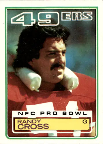 Randy Cross original gloss football card from 1983 Topps #165 with Simply Sandoval ID 46029