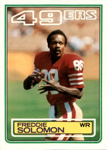 Freddie Solomon football card featuring original gloss from 1983 Topps NM-MT 49ers