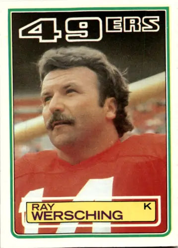 1983 Topps #173 Ray Wersching football card with original gloss, Simply Sandoval collection