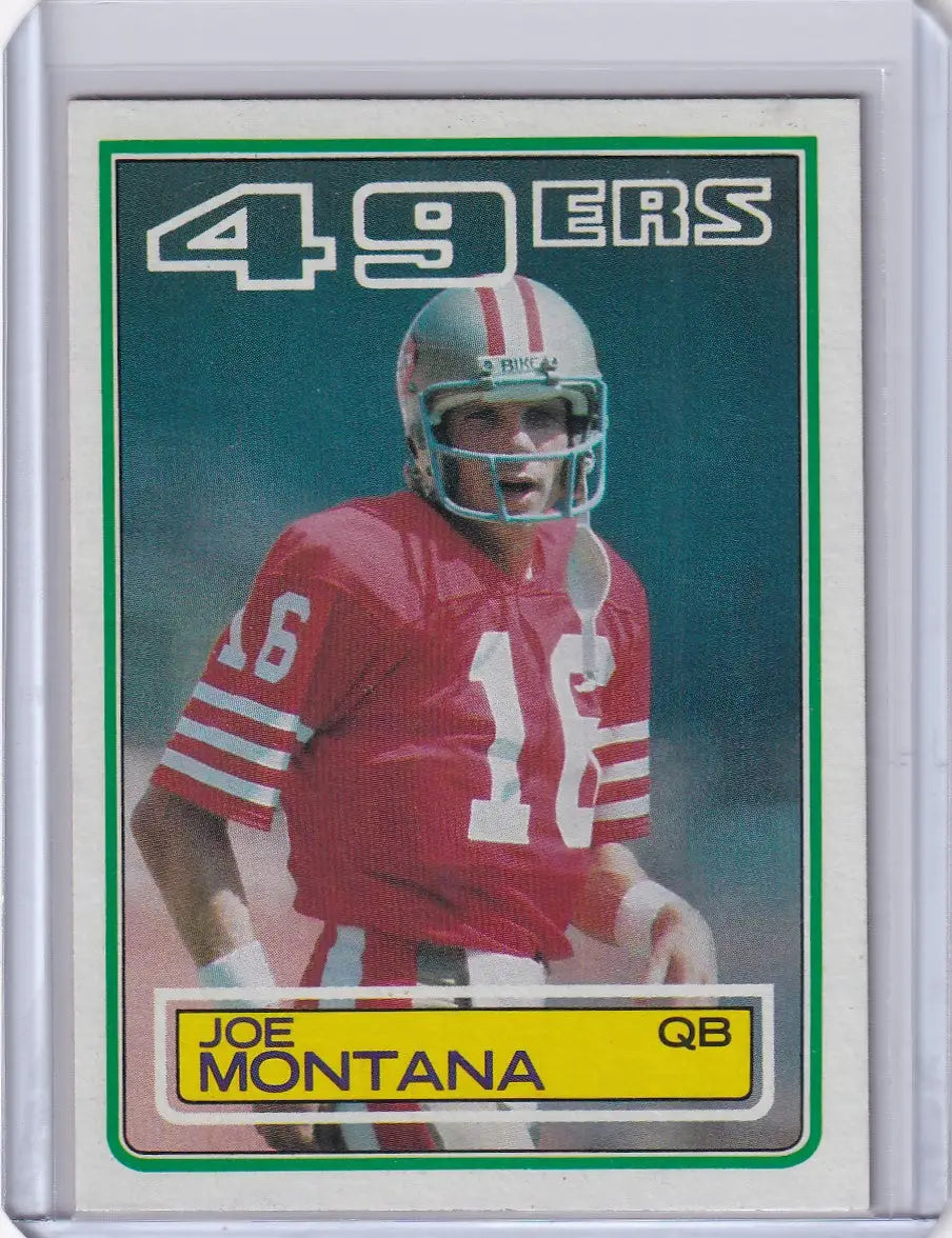 1983 Topps Football #169 Joe Montana San Francisco 49ers card in mint condition