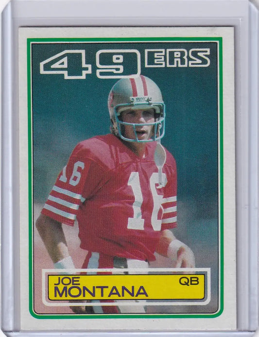 1983 Topps Football #169 Joe Montana San Francisco 49ers card in mint condition