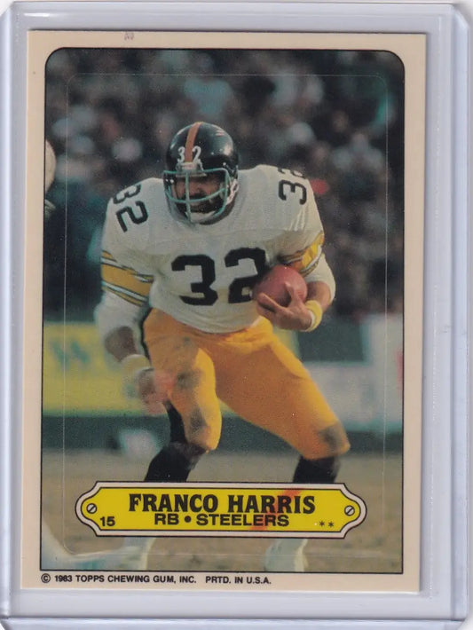 Franco Harris 1983 Topps Football Stickers #15 featuring Pittsburgh Steelers