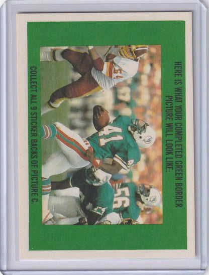 1983 Topps Football Stickers #15 Franco Harris showcasing action scene in Pittsburgh Steelers jersey