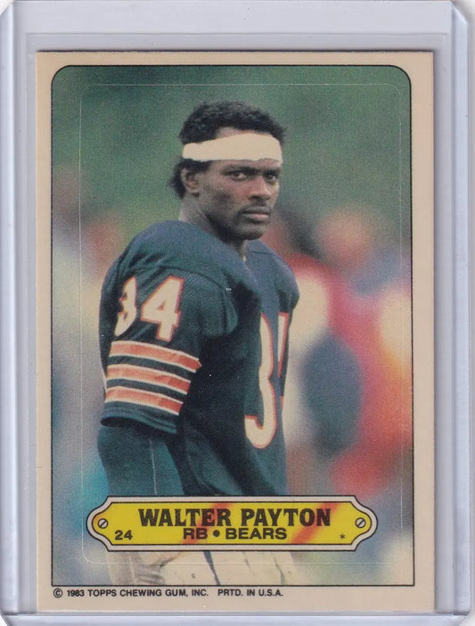 Walter Payton 1983 Topps Football Stickers #24 featuring Chicago Bears legend