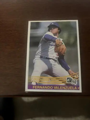 Fernando Valenzuela baseball card from 1984 Donruss featuring Los Angeles Dodgers NM+