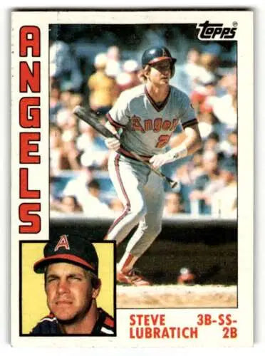 Steve Lubratich California Angels baseball card with original gloss 1984 Topps #266