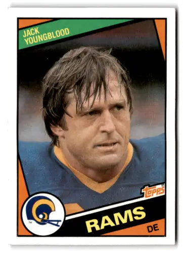 1984 Topps #287 Jack Youngblood football card in excellent condition for LA Rams fans