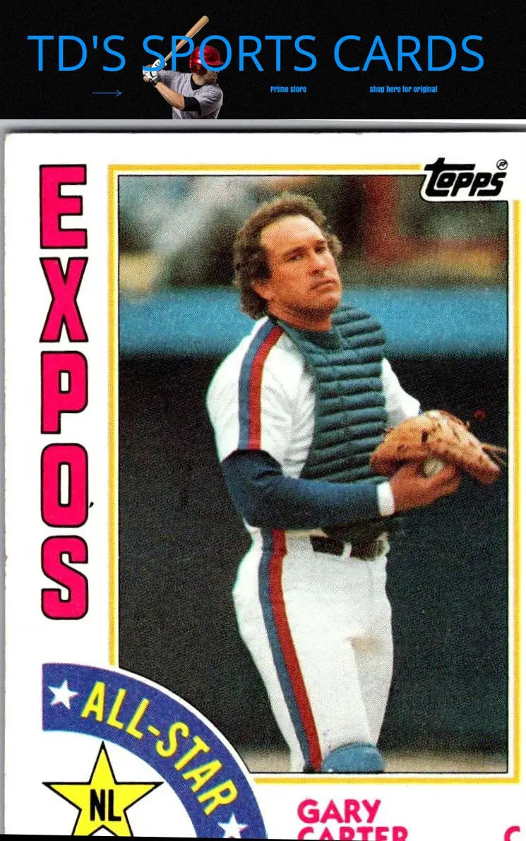 1984 Topps Gary Carter baseball card featuring Gary Carter in mint condition