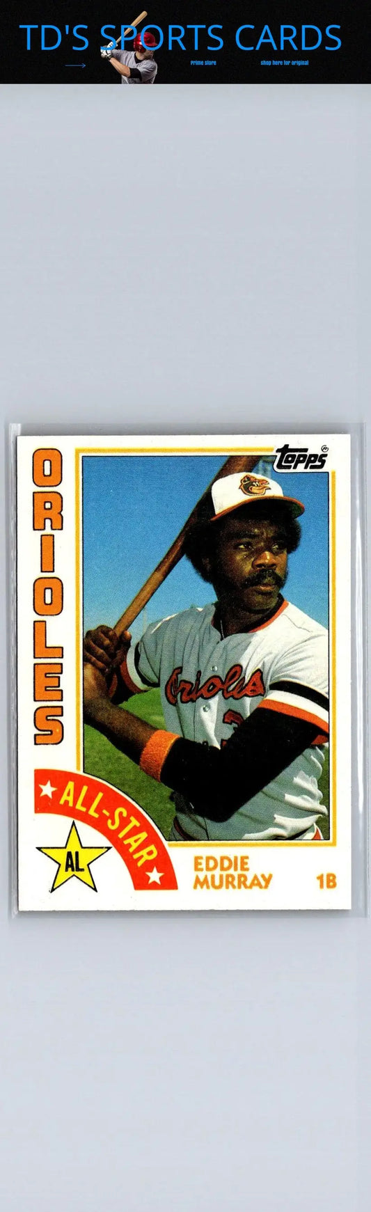 Vintage 1984 Topps Eddie Murray baseball card in excellent condition