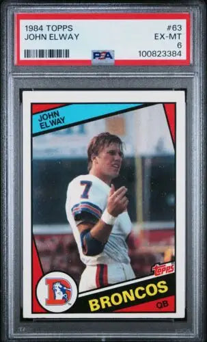 Graded John Elway 1984 Topps Rookie Card PSA 6 Denver Broncos football collectible