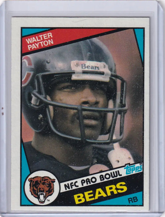 Walter Payton 1984 Topps Football card featuring the Chicago Bears legend