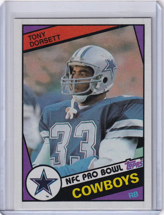 1984 Topps Football #238 Tony Dorsett card featuring Dallas Cowboys legend