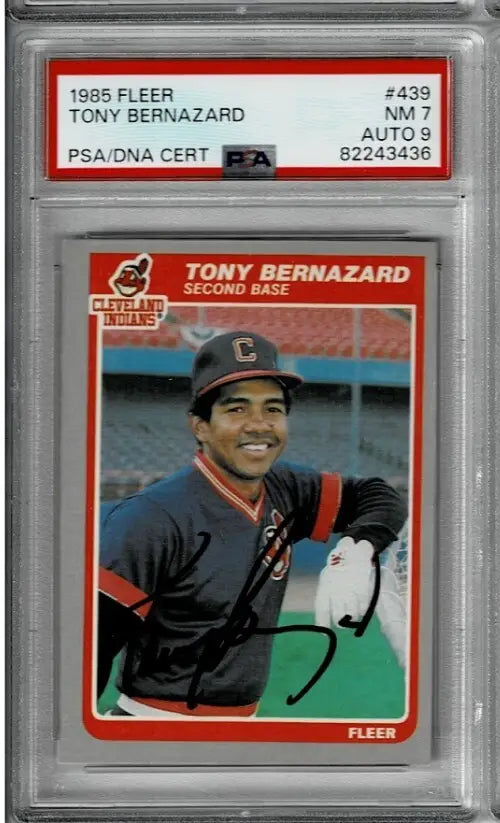 Graded and autographed Tony Bernazard baseball card PSA DNA Certified Cleveland Indians auto