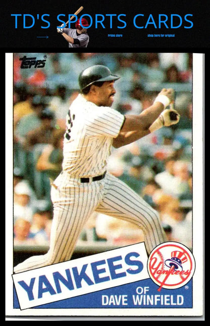 Dave Winfield baseball card from 1985 Topps #180 trading cards collection