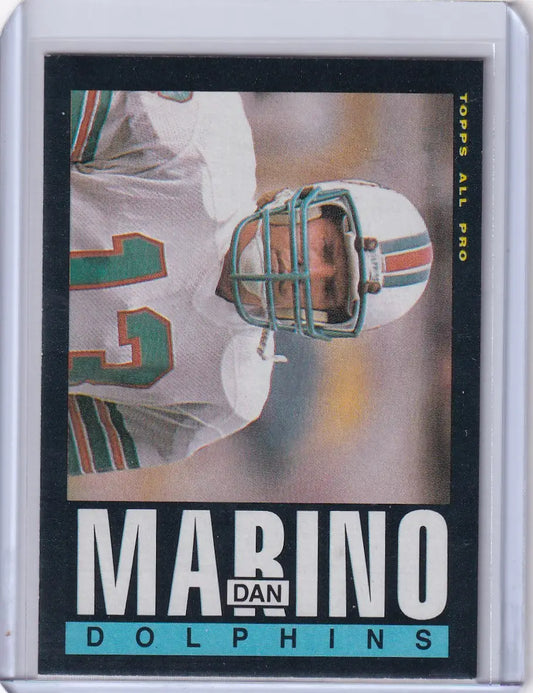1985 Topps Football #314 Dan Marino card featuring Miami Dolphins legend