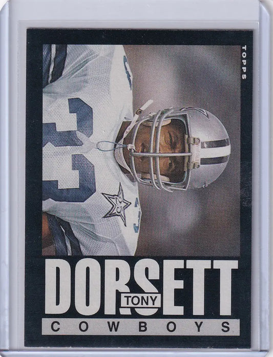 1985 Topps Football #40 Tony Dorsett card featuring Dallas Cowboys legend