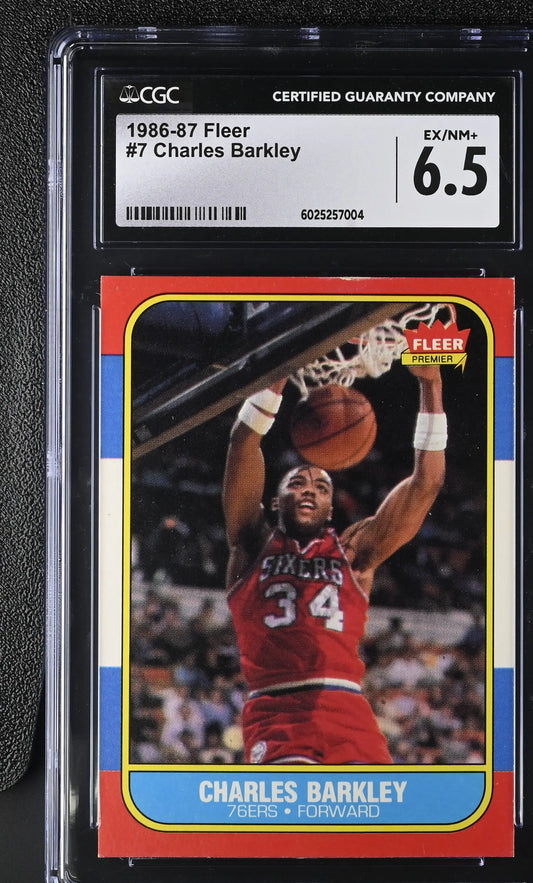 Graded Charles Barkley rookie card from 1986-87 Fleer Basketball collection