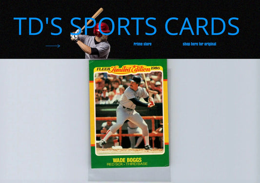Wade Boggs 1986 Fleer Limited Edition #4 baseball card collectible item