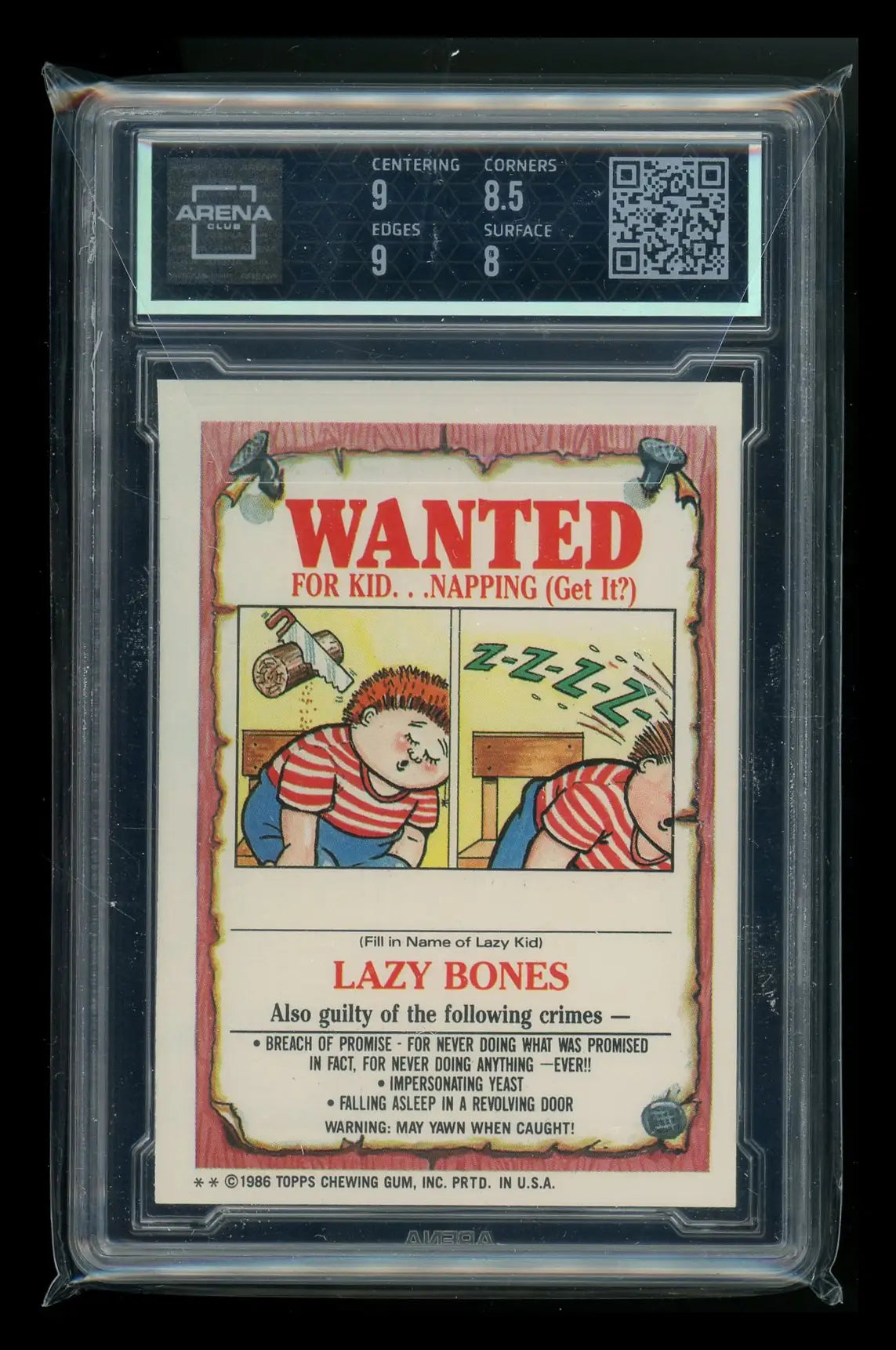 Graded Garbage Pail Kids trading card Kids Hy Gene 161b Arena Club 8.5