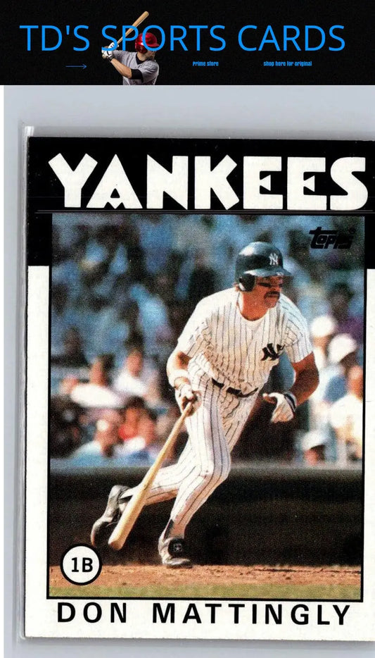 1986 Topps Don Mattingly baseball card featuring Don Mattingly in collectible condition