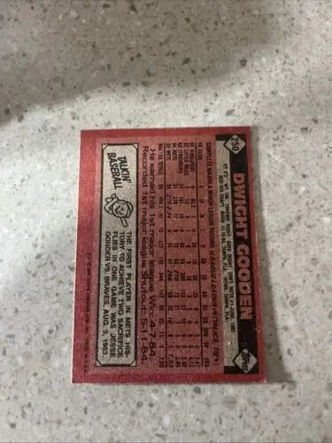Dwight Gooden 1986 Topps baseball card featuring the New York Mets star pitcher