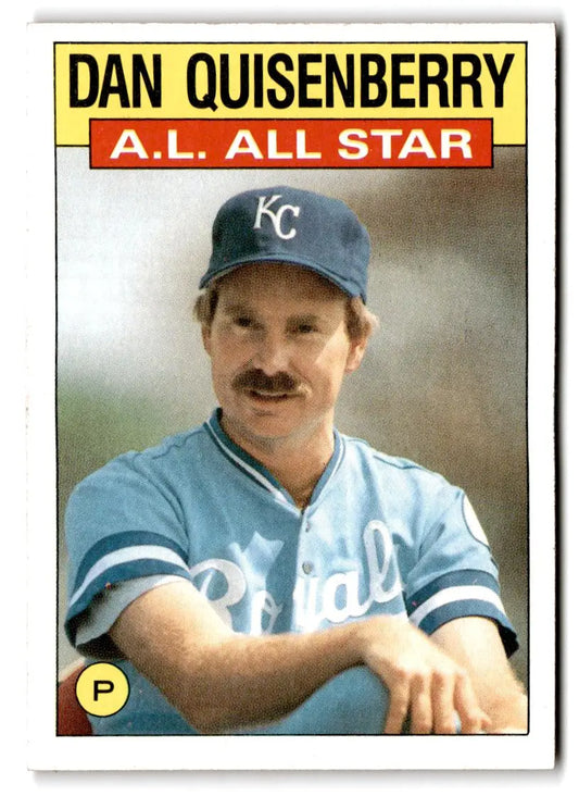 1986 Topps #722 Dan Quisenberry baseball card for trading card collectors