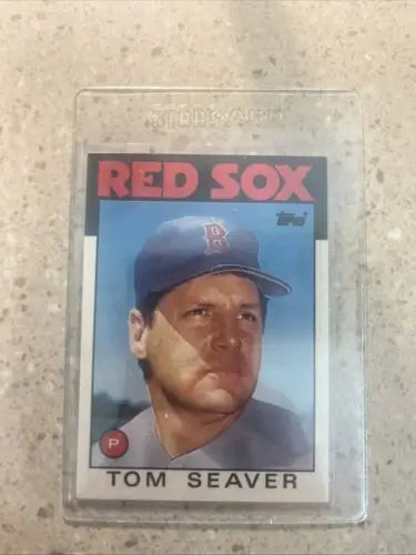 Tom Seaver Red Sox baseball card from 1986 Topps Traded #101T HOF edition