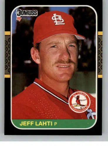 Jeff Lahti baseball card, 1987 Donruss #577 NM-MT with original gloss, Cardinals
