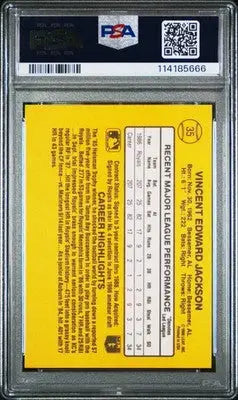 Graded 1987 Donruss Bo Jackson Baseball Card PSA 7 for collectors