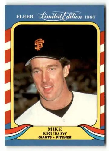 1987 Fleer Limited Edition #24 Mike Krukow baseball card with original gloss finish