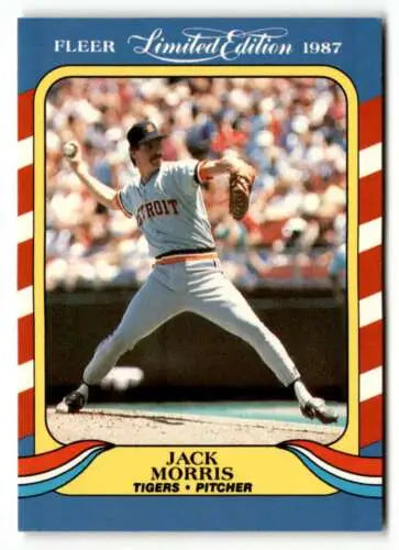 1987 Fleer Limited Edition #28 Jack Morris baseball card with original gloss finish