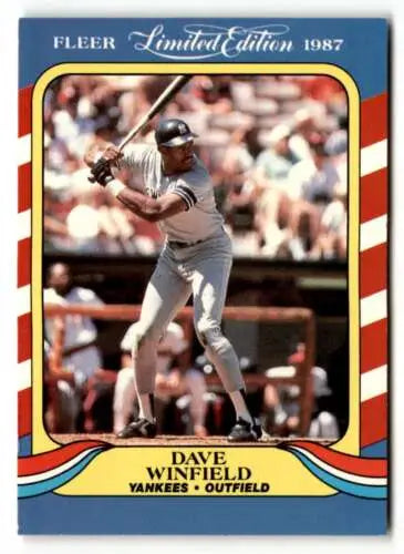 Dave Winfield baseball card from 1987 Fleer Limited Edition features original gloss